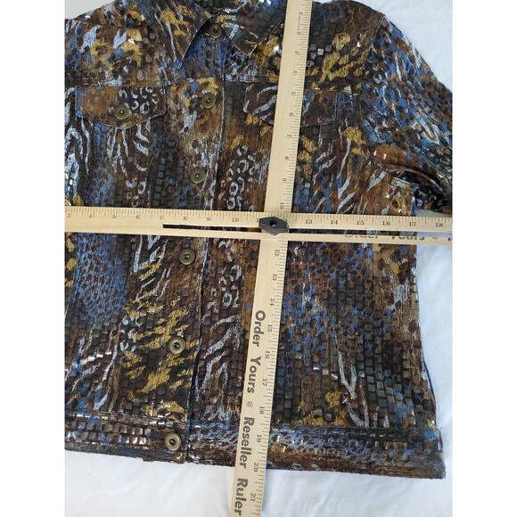 Ruby Rd Petites Women's Jacket Size 10P Multicolor Polyester Blend Stretch - Picture 3 of 12